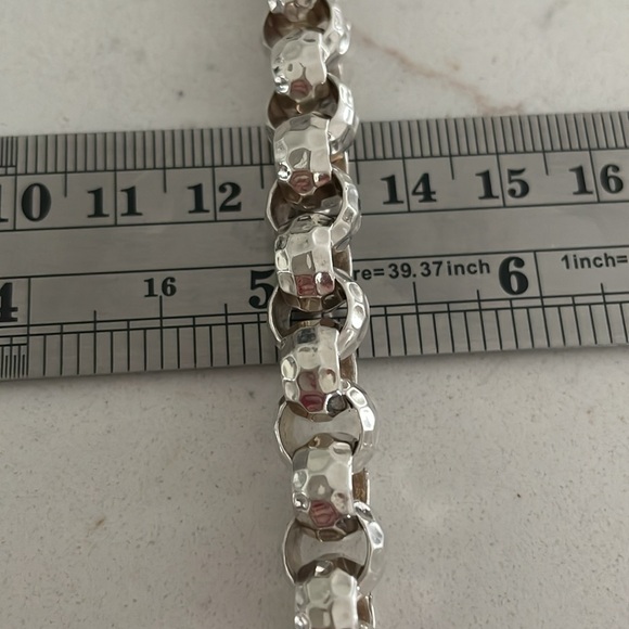 Silpada Hammered Sterling Silver Rolo Link Bracelet B1610 - Picture 9 of 11